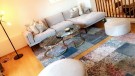 Oslo sofabord -2 stk Ø 80 og 60 cm - Sort marmorplate & gull understell thumbnail
