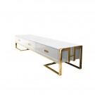 Levin tv bord- Hvit & gull - Rustfritt stål - 200 cm thumbnail