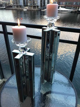 Chicago lysestake i speilglass H-36 liten
