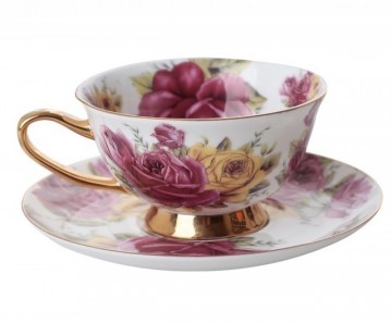 Phoenix kaffe/te kopper-M kant i 24 karat gull