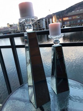 Los Angels lysestake i speilglass H-36, liten