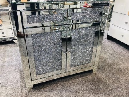 Clarita speilkommode m diamant- H 80 cm
