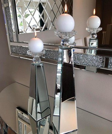 Los Angels lysestake i speilglass H-36, liten