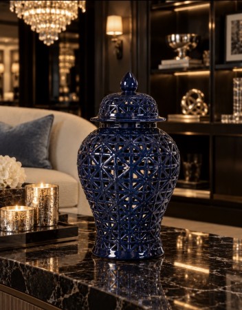  Venice vase/urne - Marineblå - L
