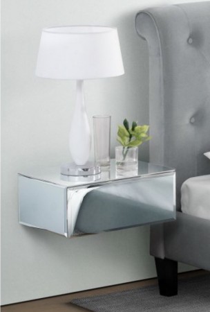 Royal vegghengt hylle/nattbord i speilglass- L 44 cm