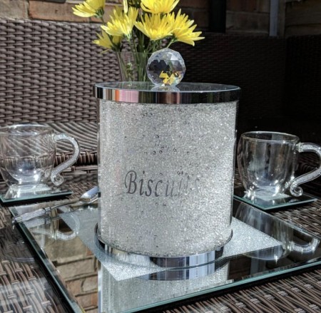 Crystalline biscuits krukke- Sølv - H 18 cm