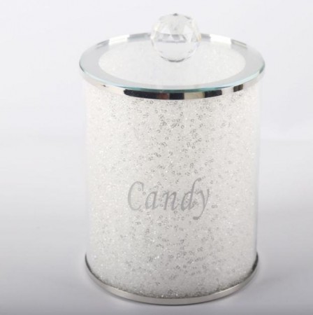 Crystalline candy krukke- Sølv - H 18 cm