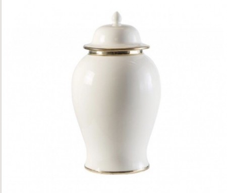 Glamour Urne/Vase medium- H 40 cm ivory og gull