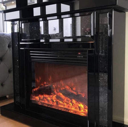 Lion elektronisk peis i speilglass m flammeeffekt W750-1500- M fjernkontroll