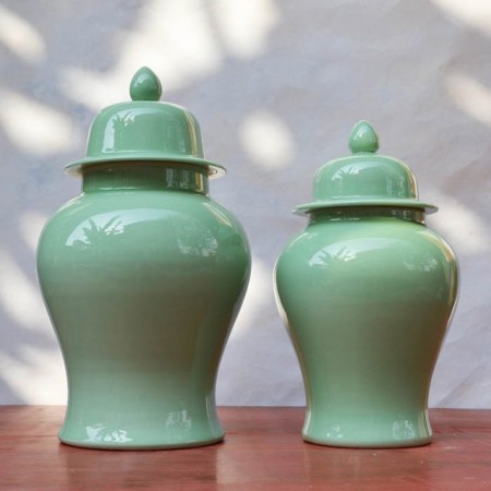 Glamour Urne/Vase medium- H 40 cm lys grønn