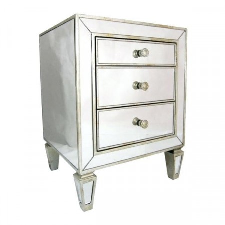 Viola sidebord/nattbord m 3 skuffer- H 66 cm