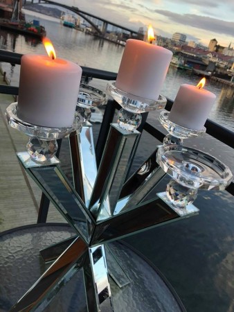 Livonia lysestake i speilglass H-49