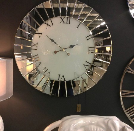 Kingston rund veggklokke i speilglass 60x60cm