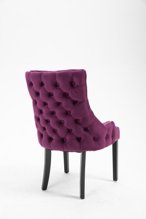 Manhattan spisestol- Purpur velour- Sort ben