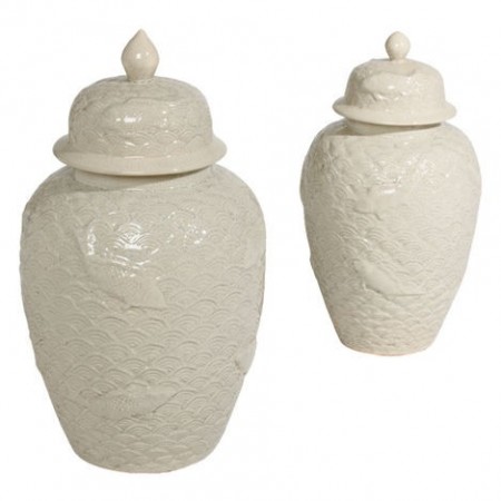 Glamour Urne/Vase medium- H 40 cm Ivory