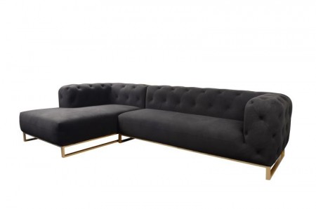 Manhattan L-SOFA VENSTRE- Sort m gullben