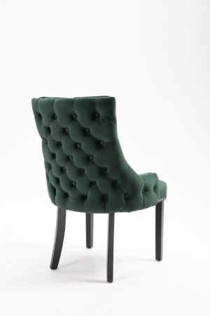 Manhattan spisestol- Jadegrønn velour- Sort ben