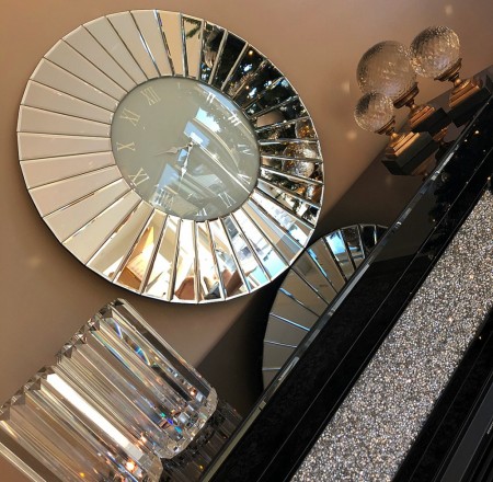 Kingston rund veggklokke i speilglass 60x60cm