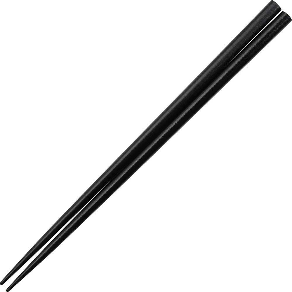 Spisepinner med svart satin finish. Pinnene er laget i stål og kommer i to sett med pinner. 
Tåler oppvaskmaskin.